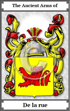 De la rue Family Crest Download (JPG)  Book Plated - 150 DPI